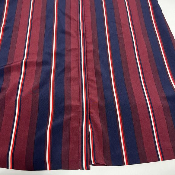 Tommy Hilfiger Navy Red Stripe Hidden Button 3/4 Roll Tab Sleeve Shirt Dress L - Picture 6 of 10
